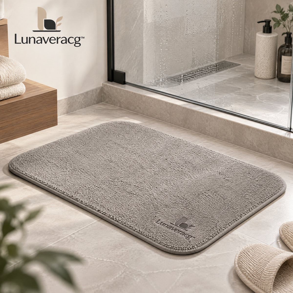 Lunaveracg™ Soft Bathroom Mat | Quick-Dry Non-Slip Bath Rug with Moisture-Resistant Surface
