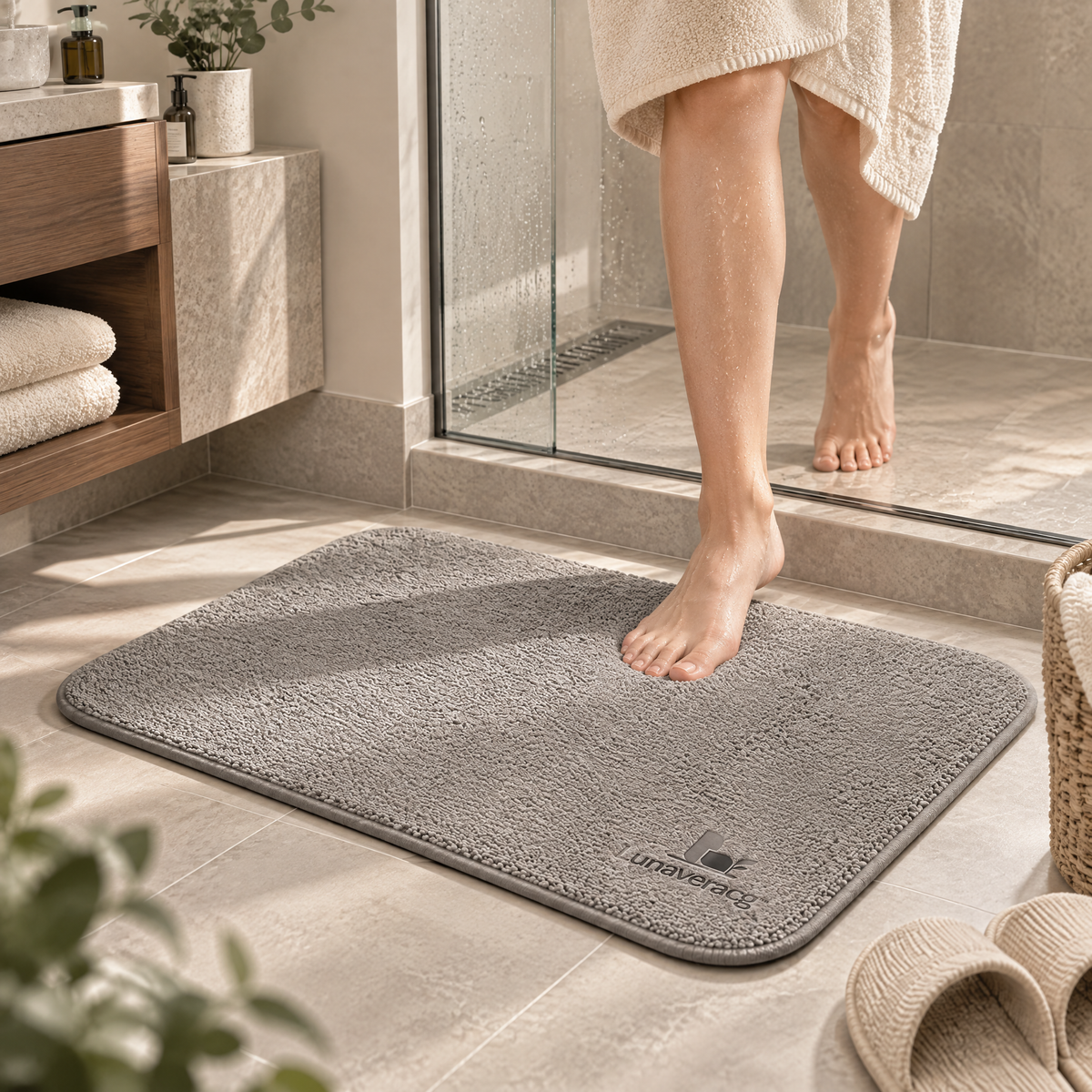 Lunaveracg™ Soft Bathroom Mat | Quick-Dry Non-Slip Bath Rug with Moisture-Resistant Surface