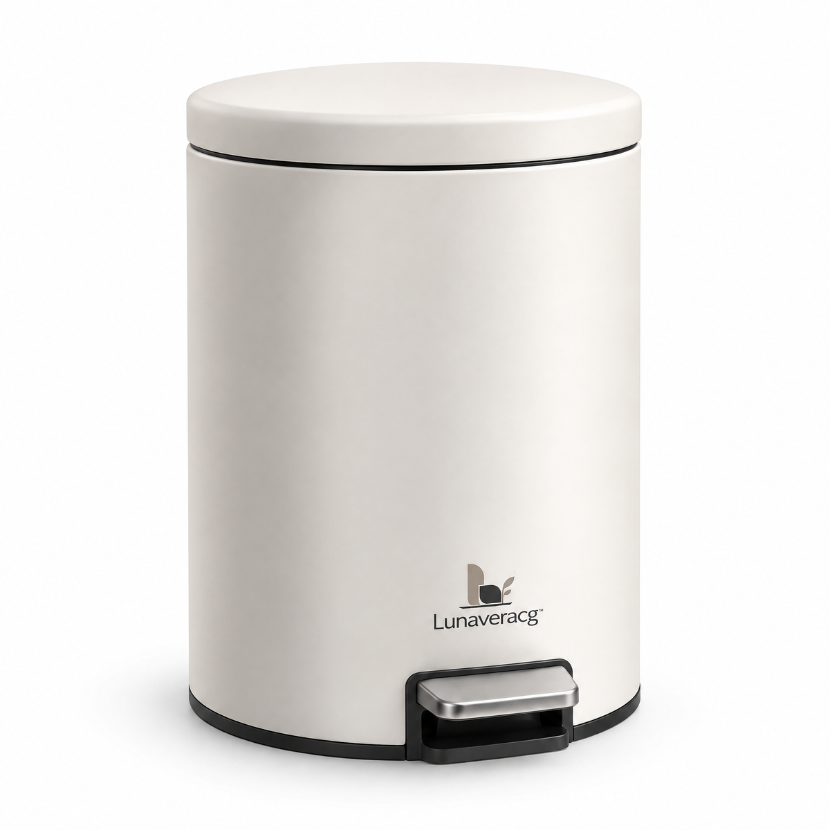 Lunaveracg™ Bathroom Pedal Bin | Compact Soft-Close Step Trash Can with Moisture-Resistant Finish