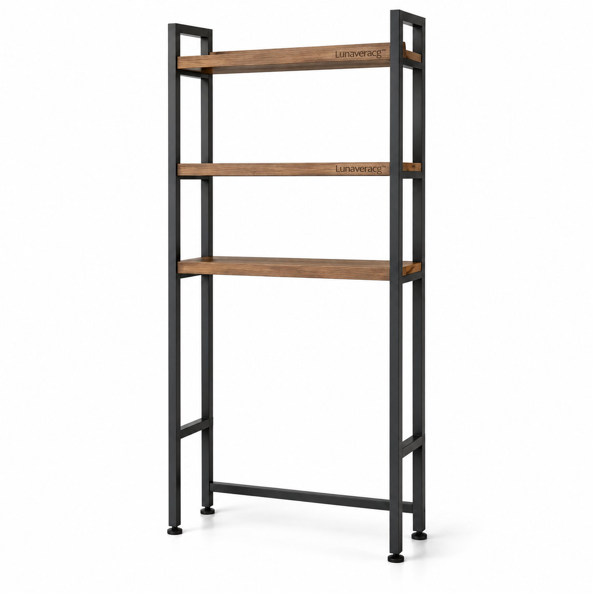 Lunaveracg™ Over-the-Toilet Storage Rack | 3-Tier Bathroom Organizer with Wood Shelves & Rust-Resistant Metal Frame